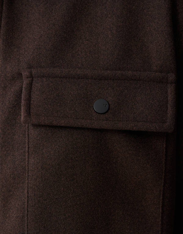 Soft Zip Overshirt Donkerbruin SHOEBY MEN