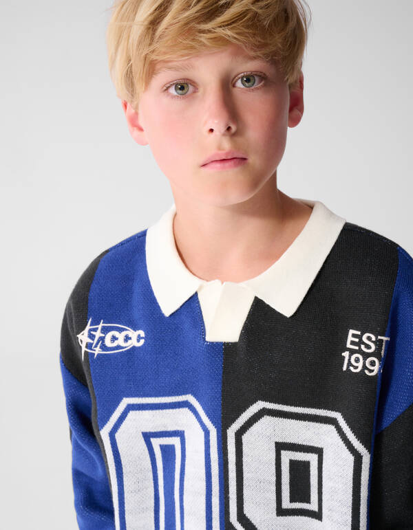 Sporty Gebreide Trui Donkerblauw SHOEBY BOYS