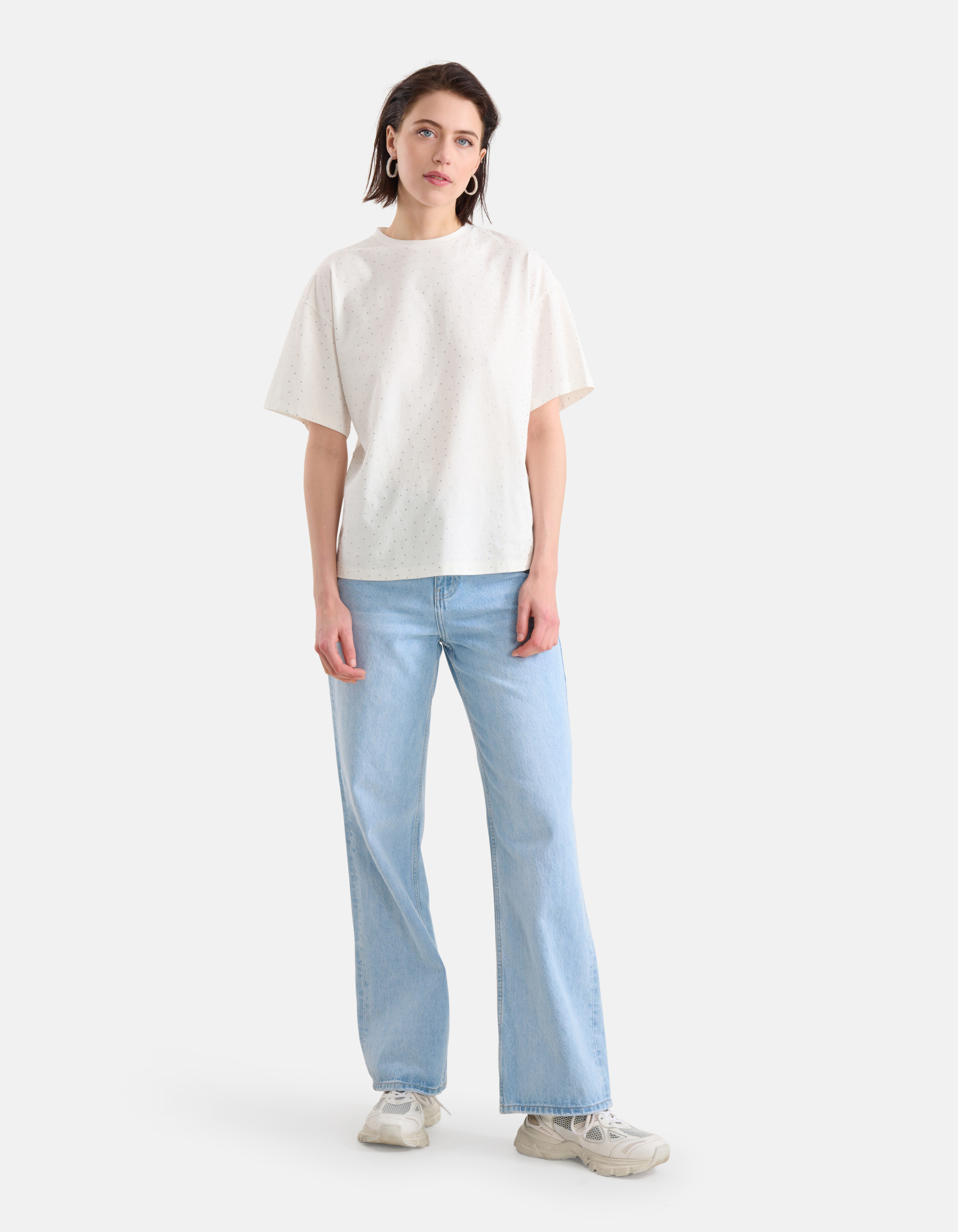 Strass T-shirt Gebroken Wit SHOEBY WOMEN