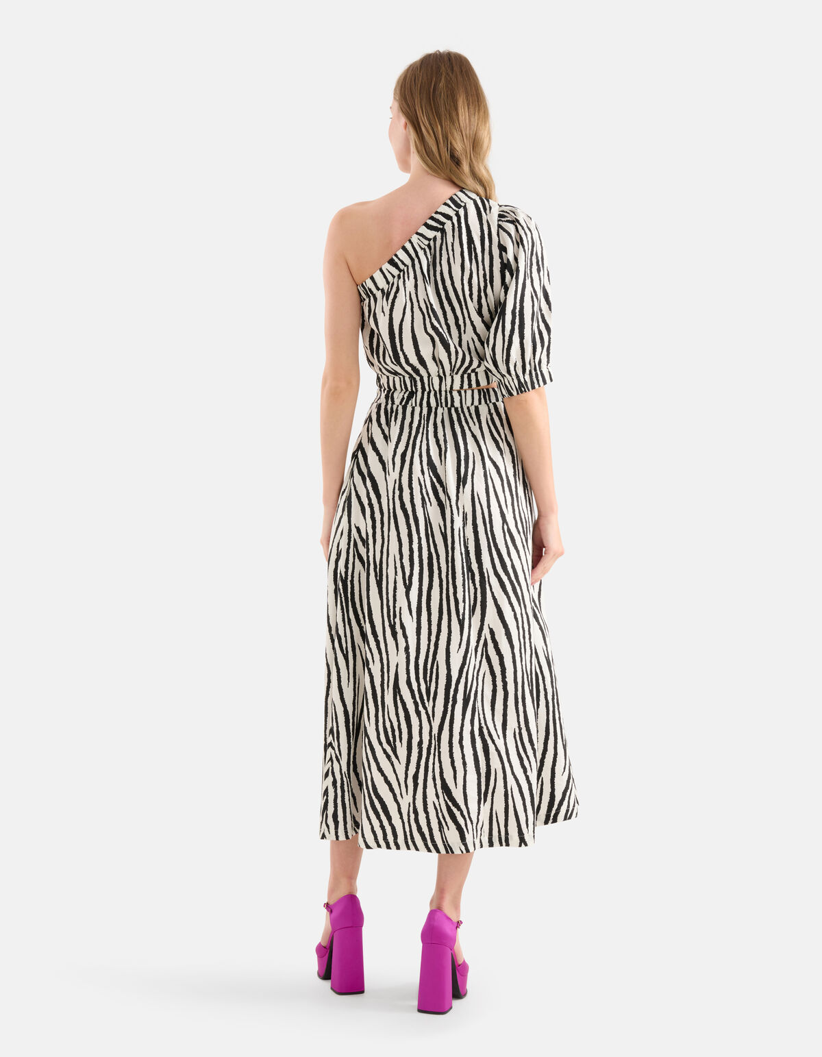 Zebra Printed Jurk Zwart/Wit SHOEBY WOMEN