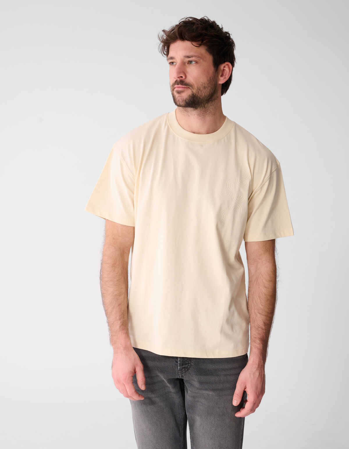 Organic Artwork T-shirt Lichtgeel SHOEBY MEN