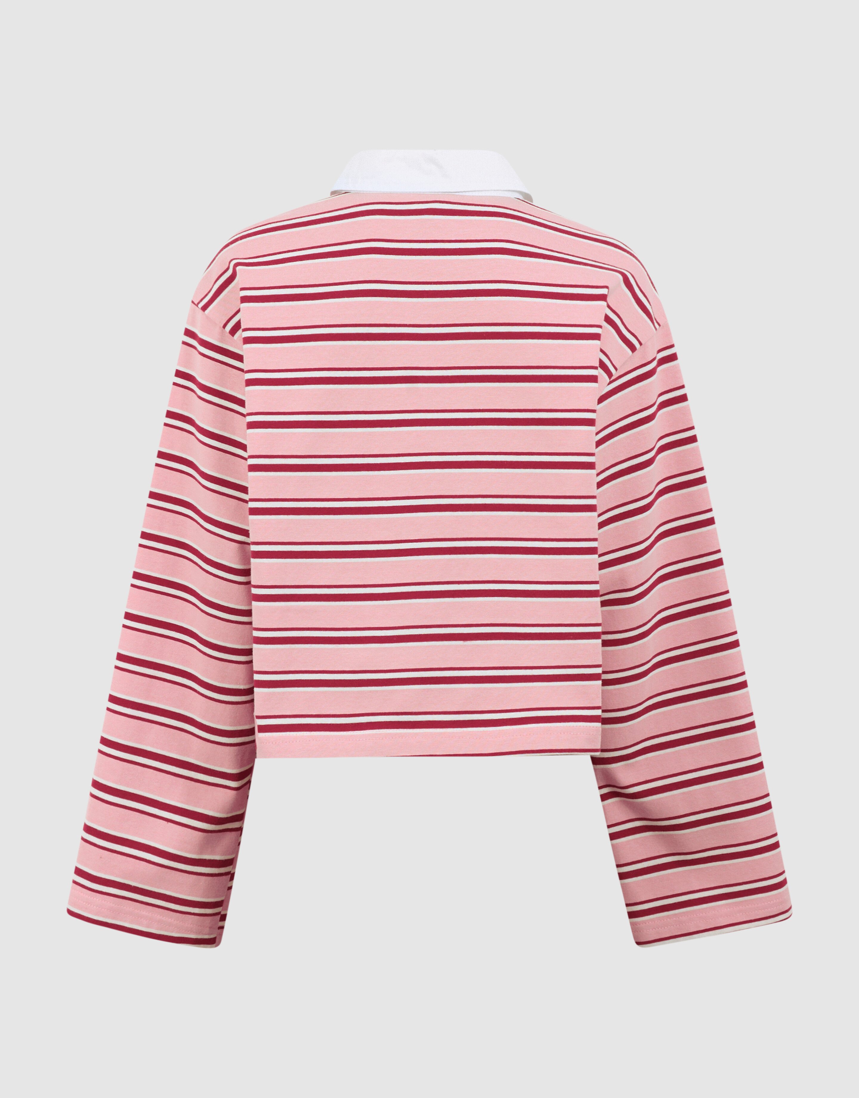 Striped Longsleeve Polo Rood/Roze SHOEBY GIRLS