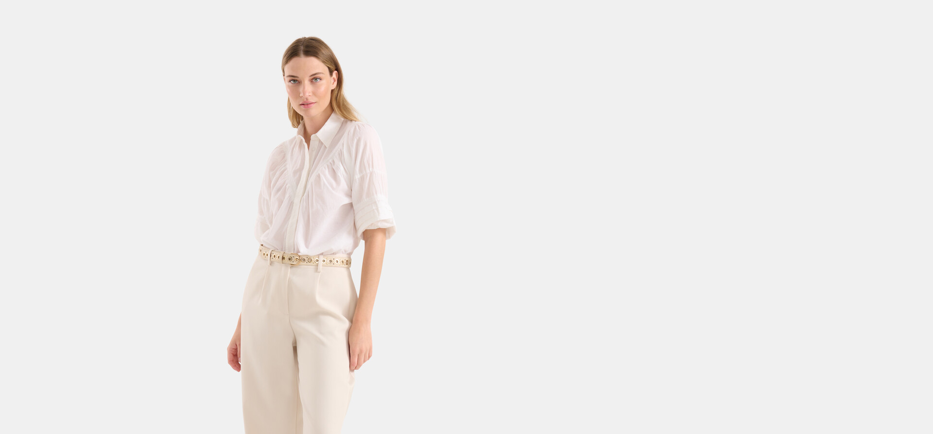 Voile Blouse Wit SHOEBY WOMEN