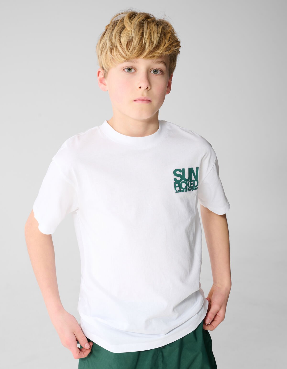 Sunpicked Artwork T-Shirt Wit SHOEBY BOYS