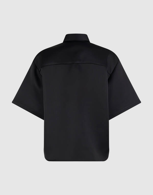 Oversized Satijnen Blouse Zwart By Monica SHOEBY WOMEN