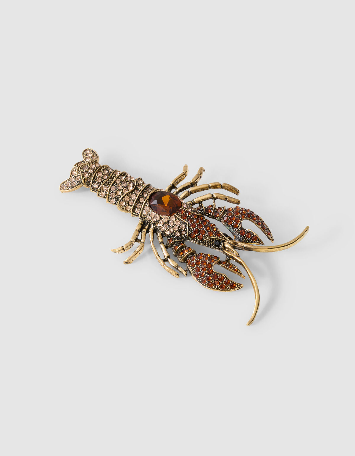 Lobster Strass Broche Bruin SHOEBY ACCESSOIRES