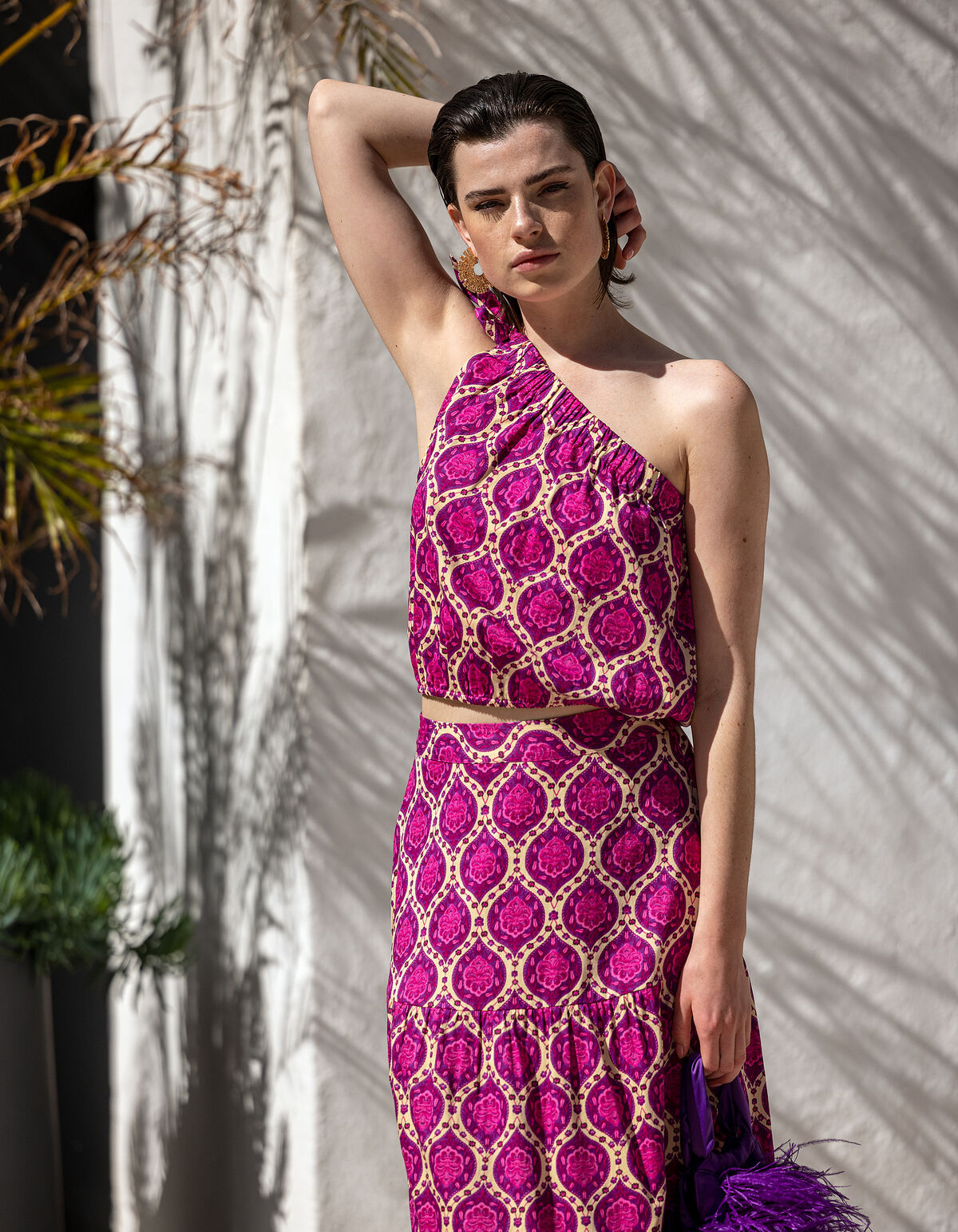 Grafische Asymmetrische Top Paars SHOEBY WOMEN