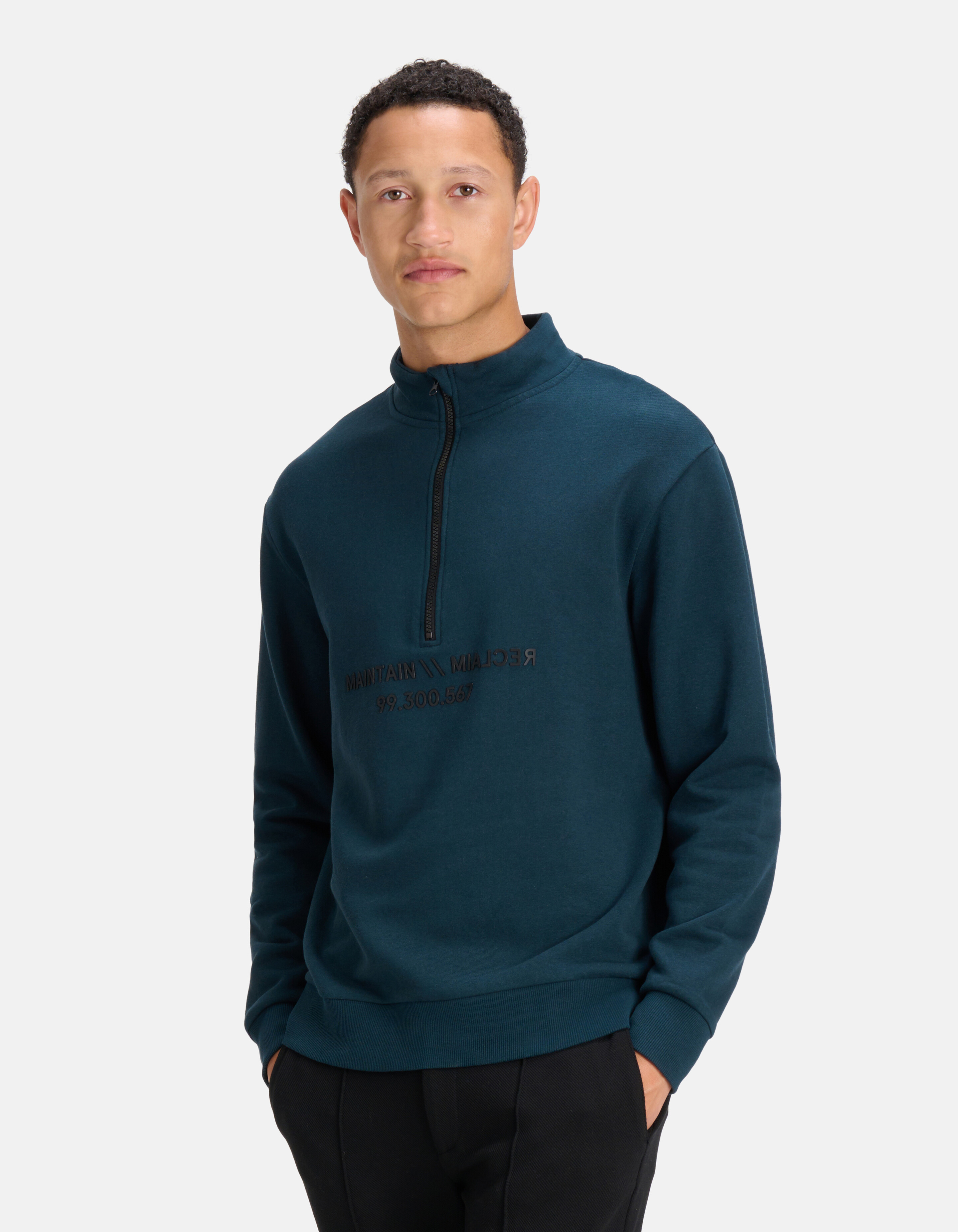 Rits Sweater Donkergroen SHOEBY MEN