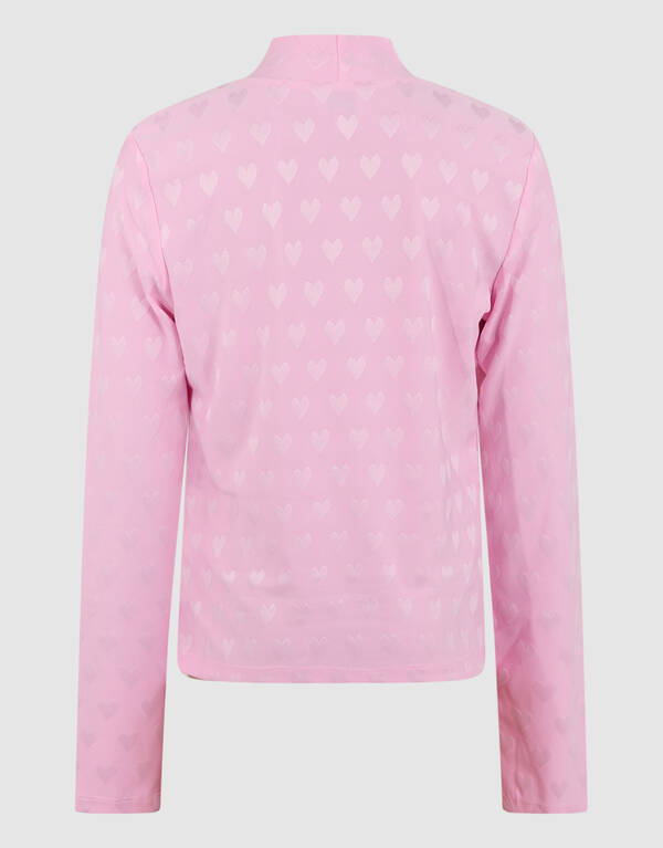 Heart Printed Longsleeve Top Roze SHOEBY GIRLS