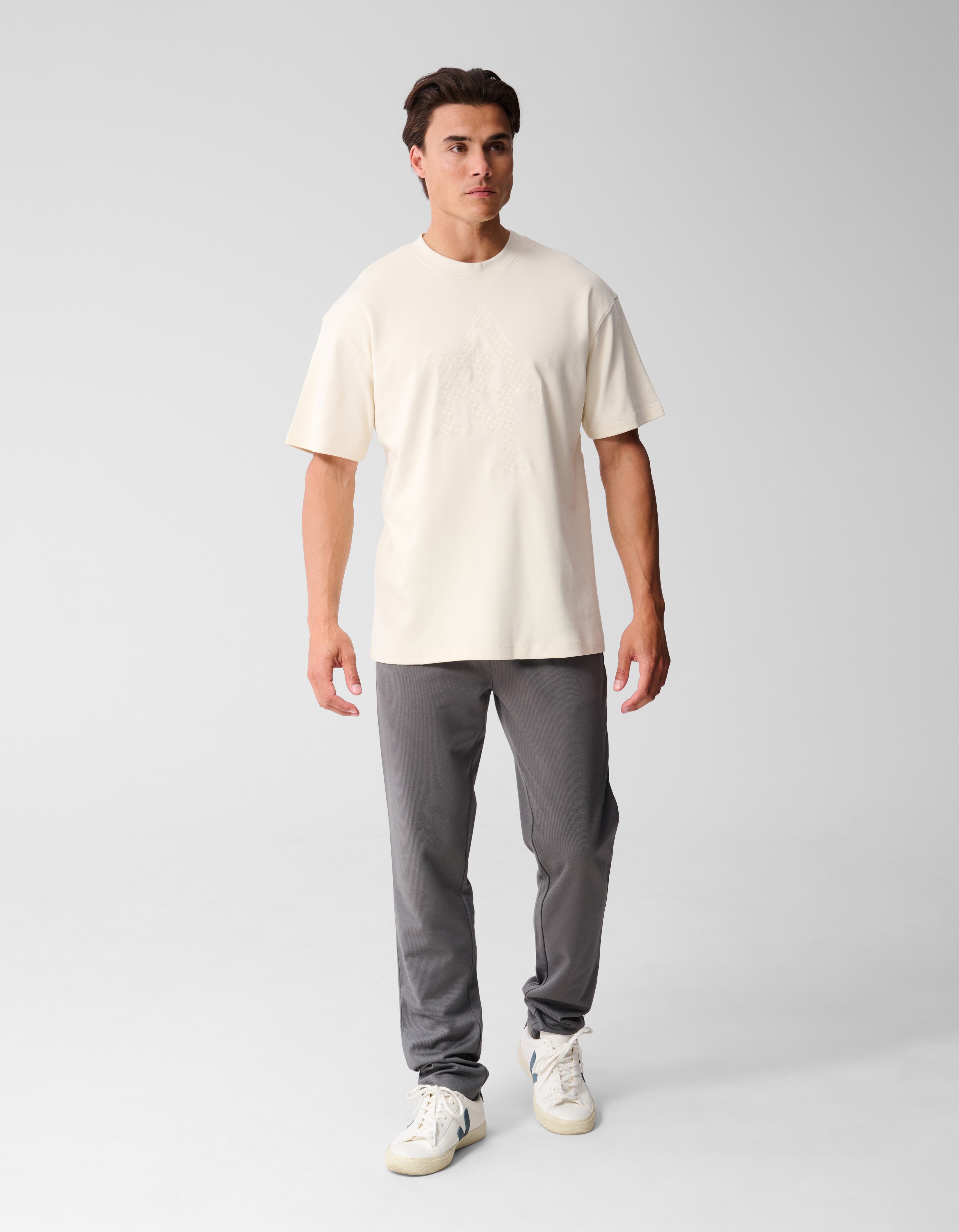 Embroidery Artwork T-shirt Gebroken Wit SHOEBY MEN