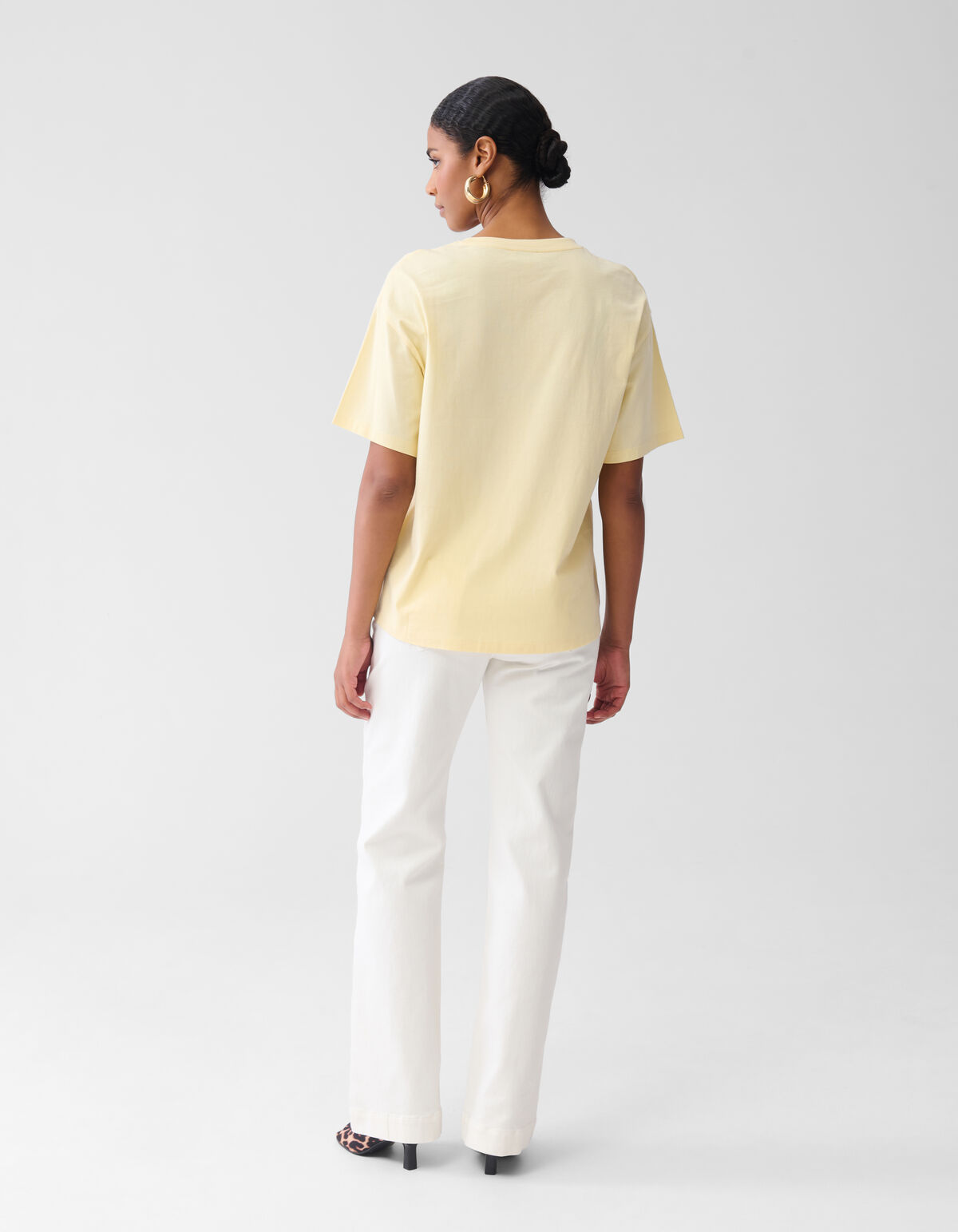 Orange Artwork T-shirt Geel SHOEBY WOMEN