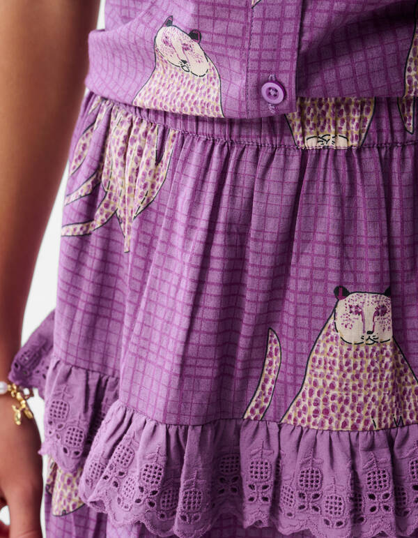 Tiger Ruffle Rok Paars SHOEBY GIRLS