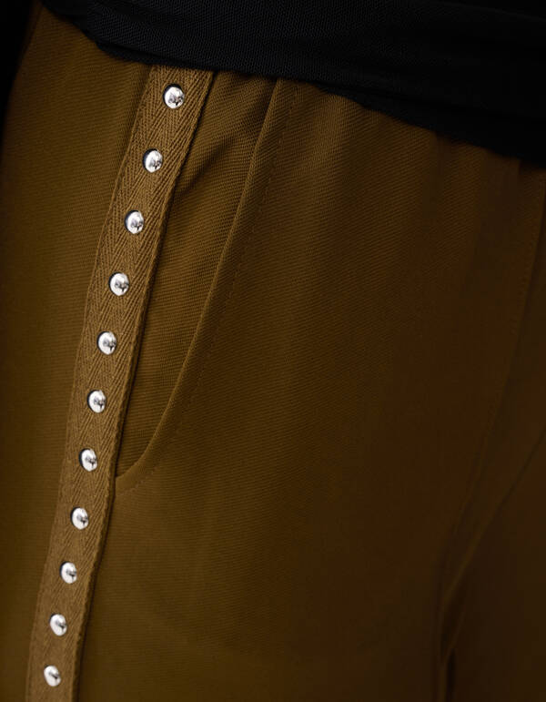 Studs Tape Wide Leg Broek Khaki SHOEBY WOMEN