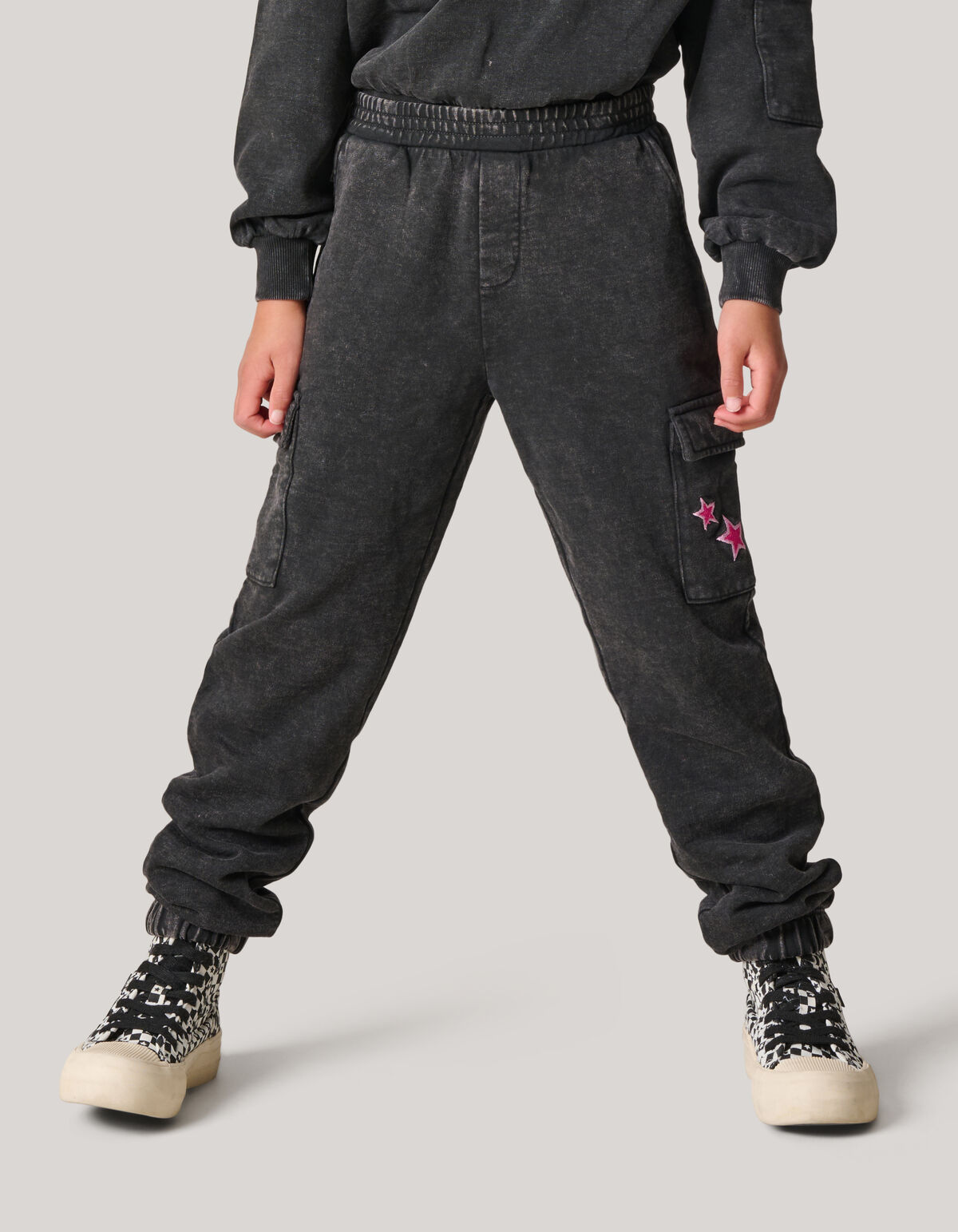 Washed Cargo Broek Grijs SHOEBY GIRLS