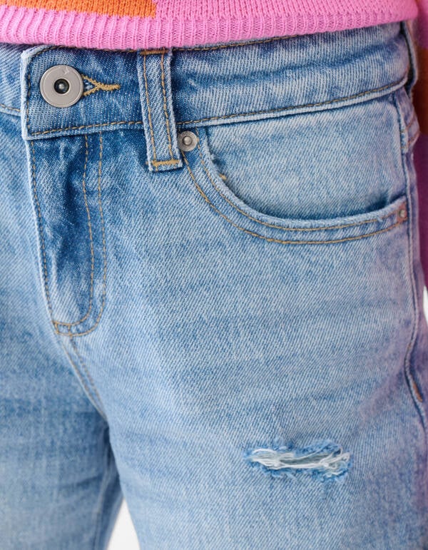 Destroyed Straight Fit Jeans Lichtblauw SHOEBY GIRLS