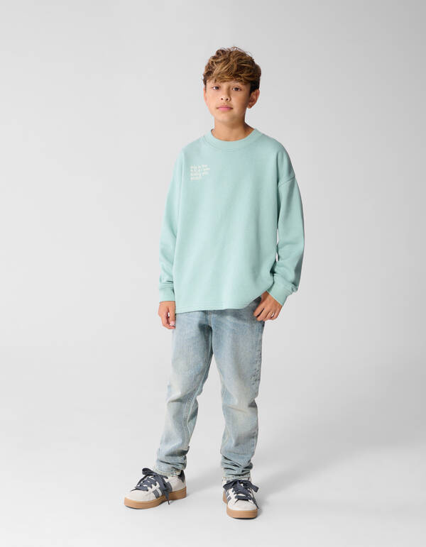 Oversized Artwork Sweater Lichtgroen SHOEBY BOYS