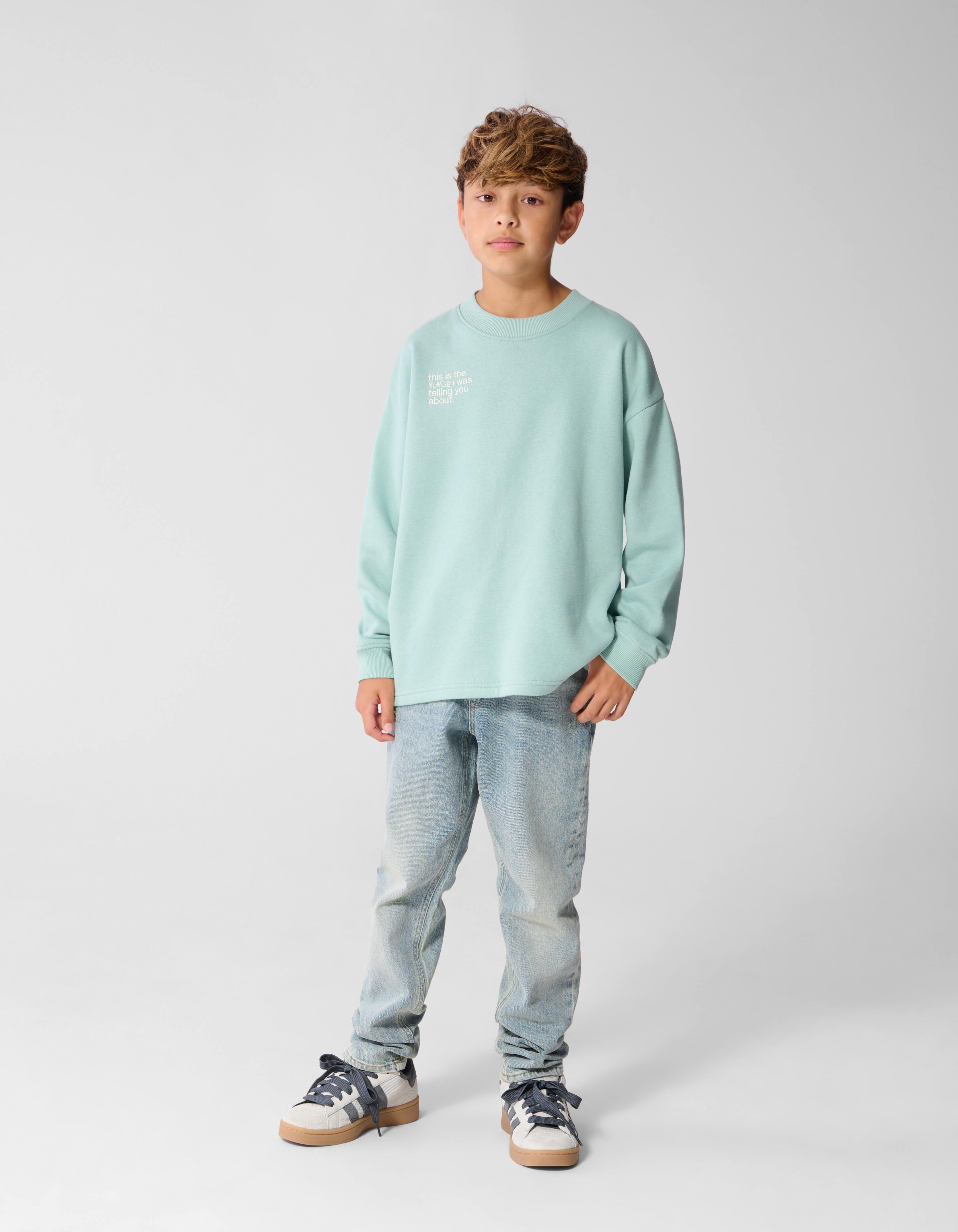 Oversized Artwork Sweater Lichtgroen SHOEBY BOYS