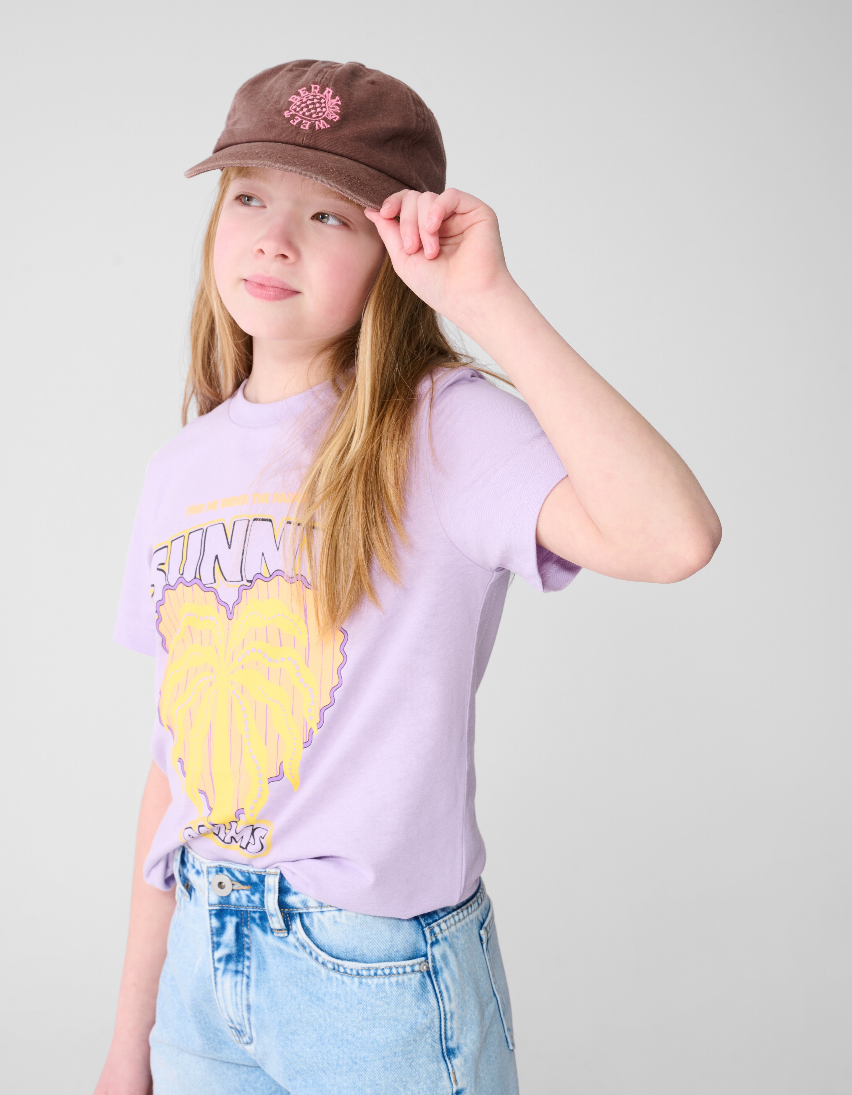 Sunny Palms Artwork T-shirt Lichtpaars SHOEBY GIRLS