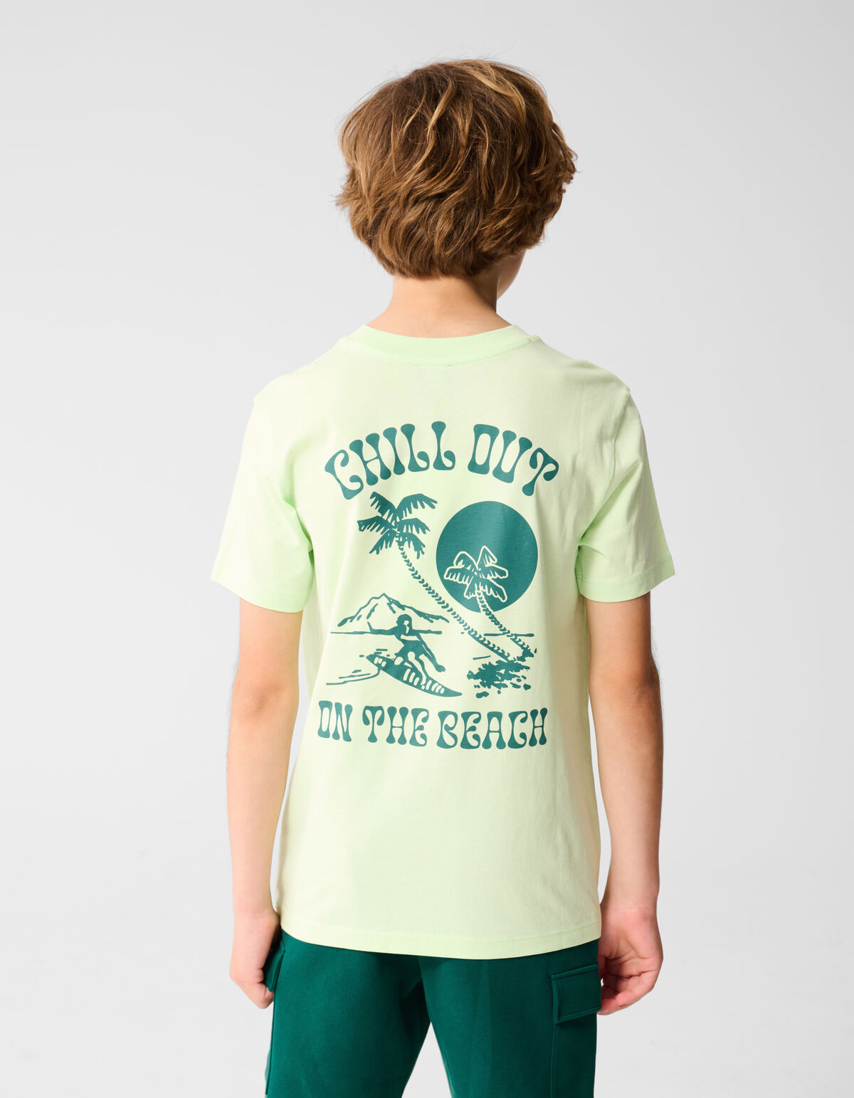 Beach Artwork T-shirt Lichtgroen SHOEBY BOYS