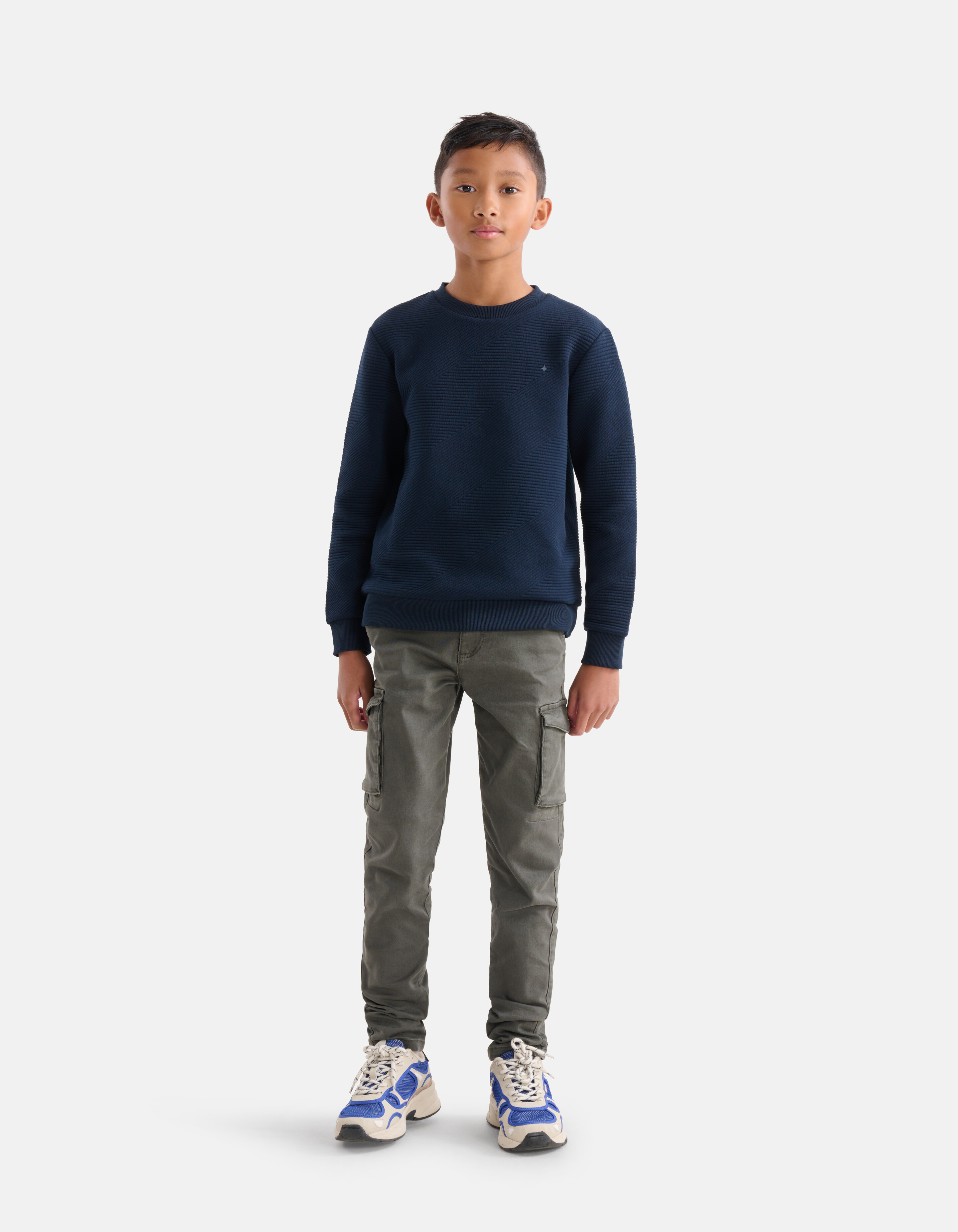 Structuur Sweater Donkerblauw SHOEBY BOYS