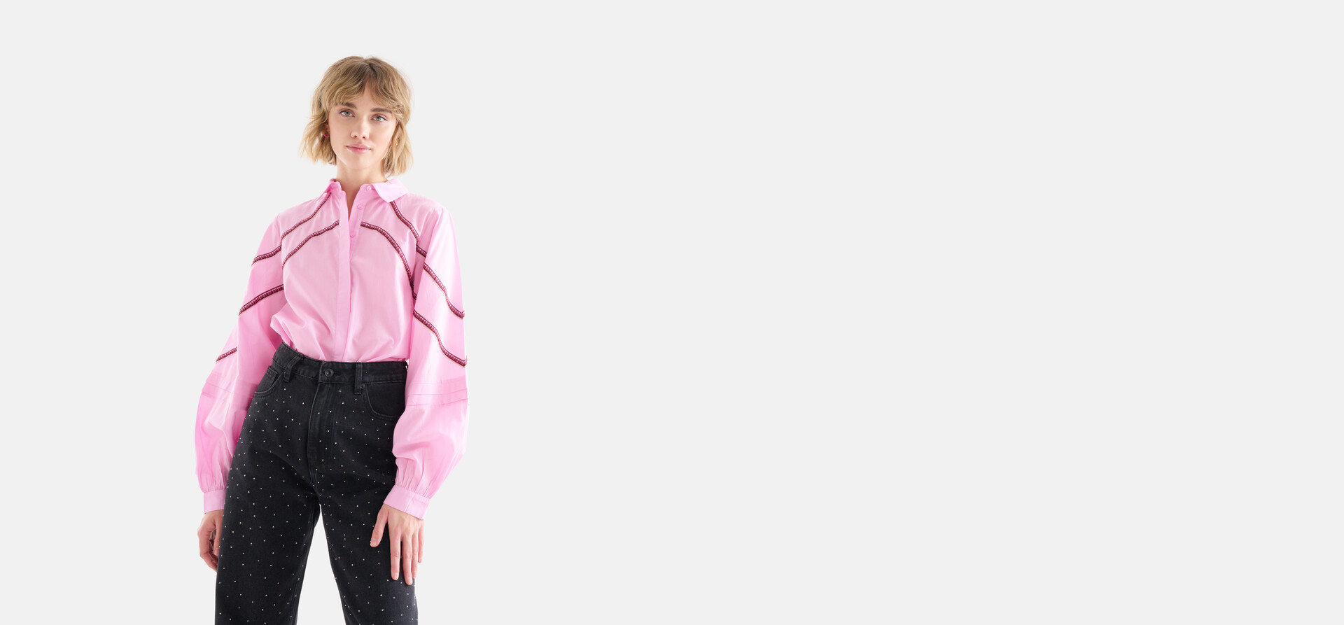 Contrast Tape Blouse SHOEBY WOMEN
