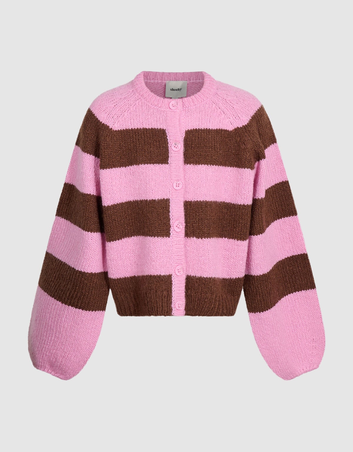 Oversized Gestreept Vest Roze/Bruin SHOEBY GIRLS