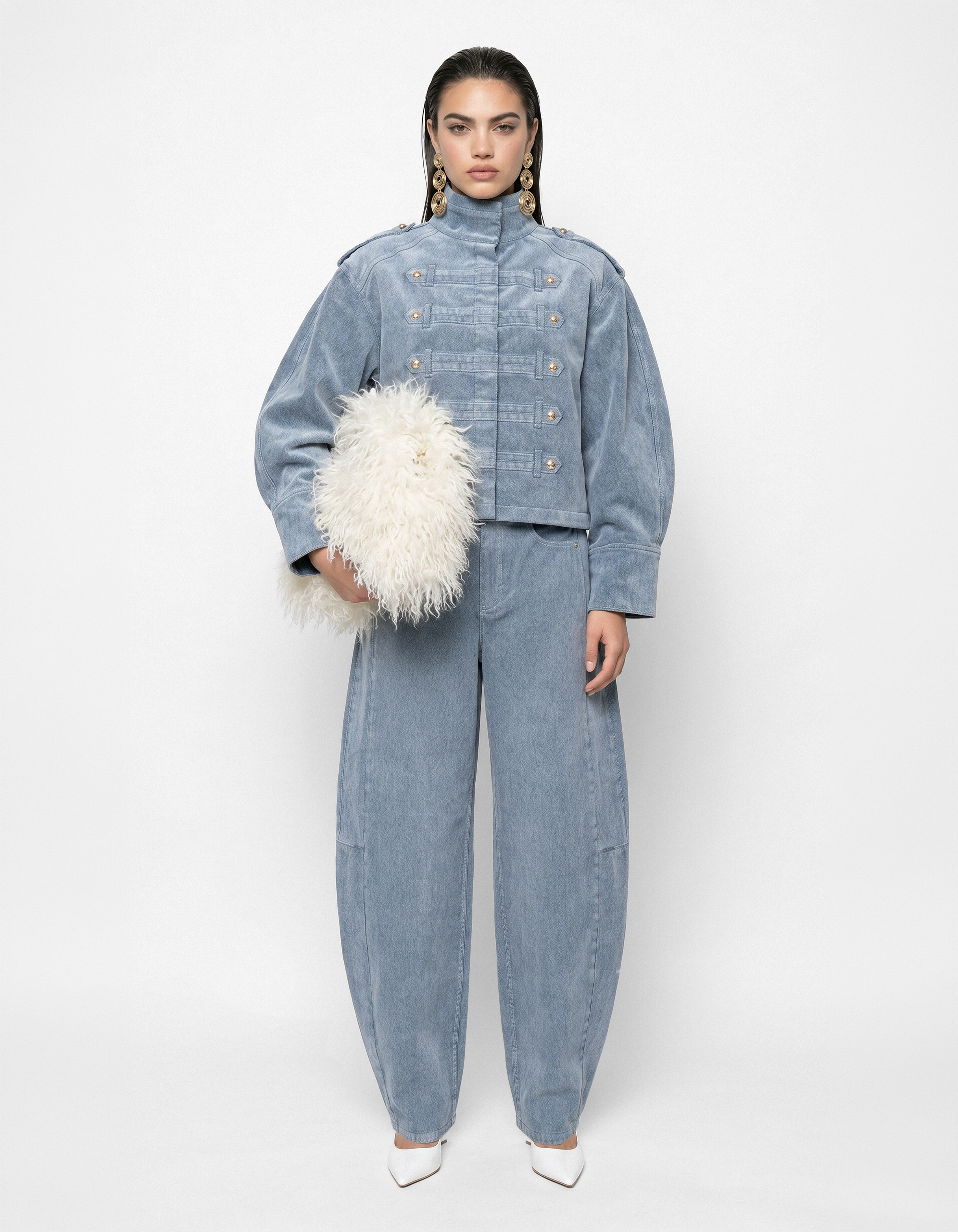 Velvet Barrel Fit Jeans Donkergrijs SHOEBY WOMEN