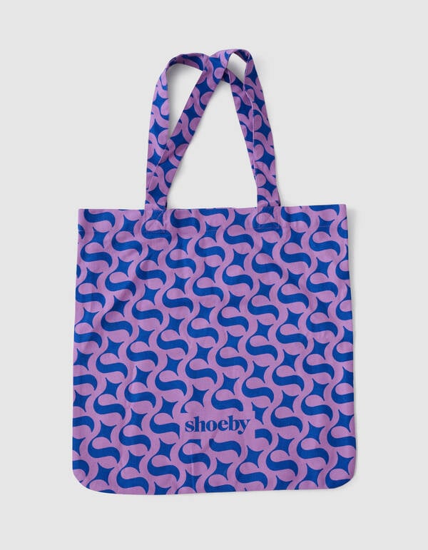 Shoeby Logo Shopper Blauw/Paars SHOEBY ACCESSOIRES