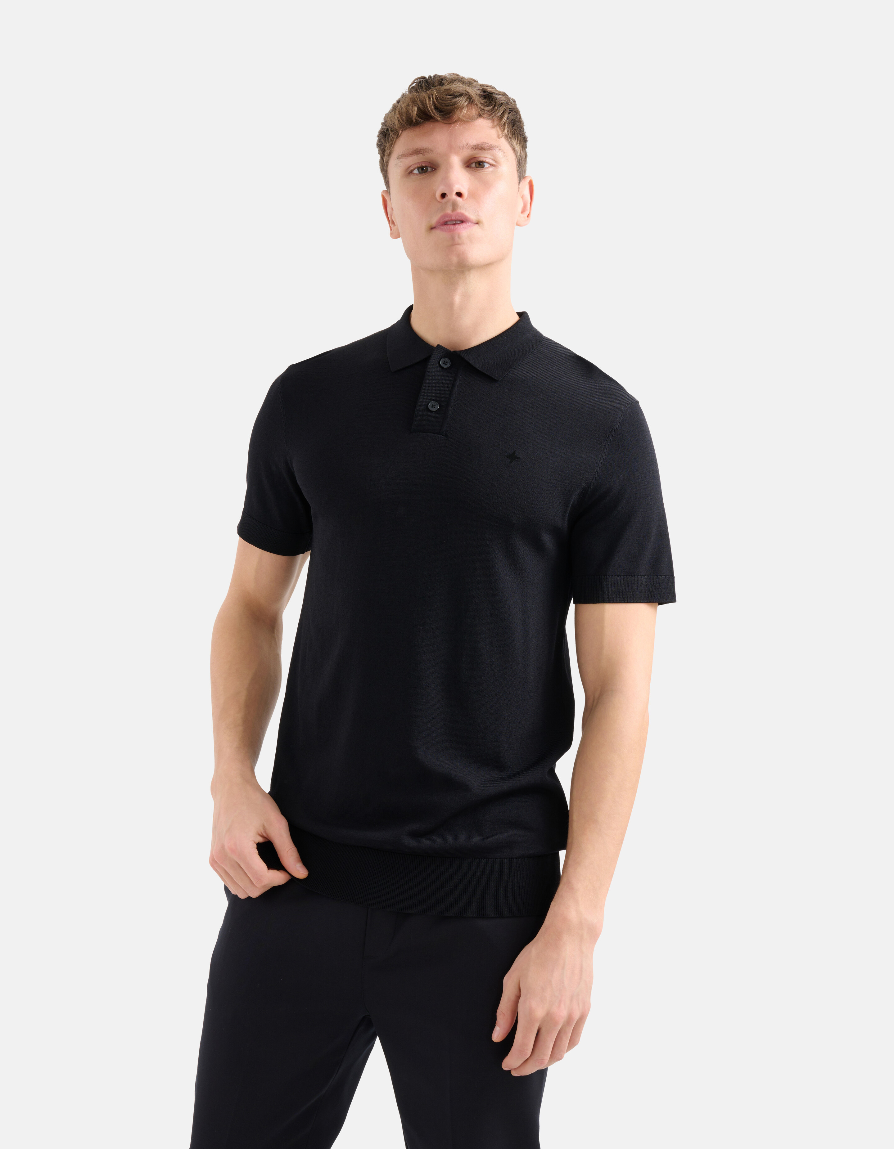 Gebreide Polo Zwart SHOEBY MEN