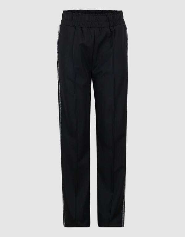 Sporty Glitter Wide Leg Broek Zwart SHOEBY GIRLS