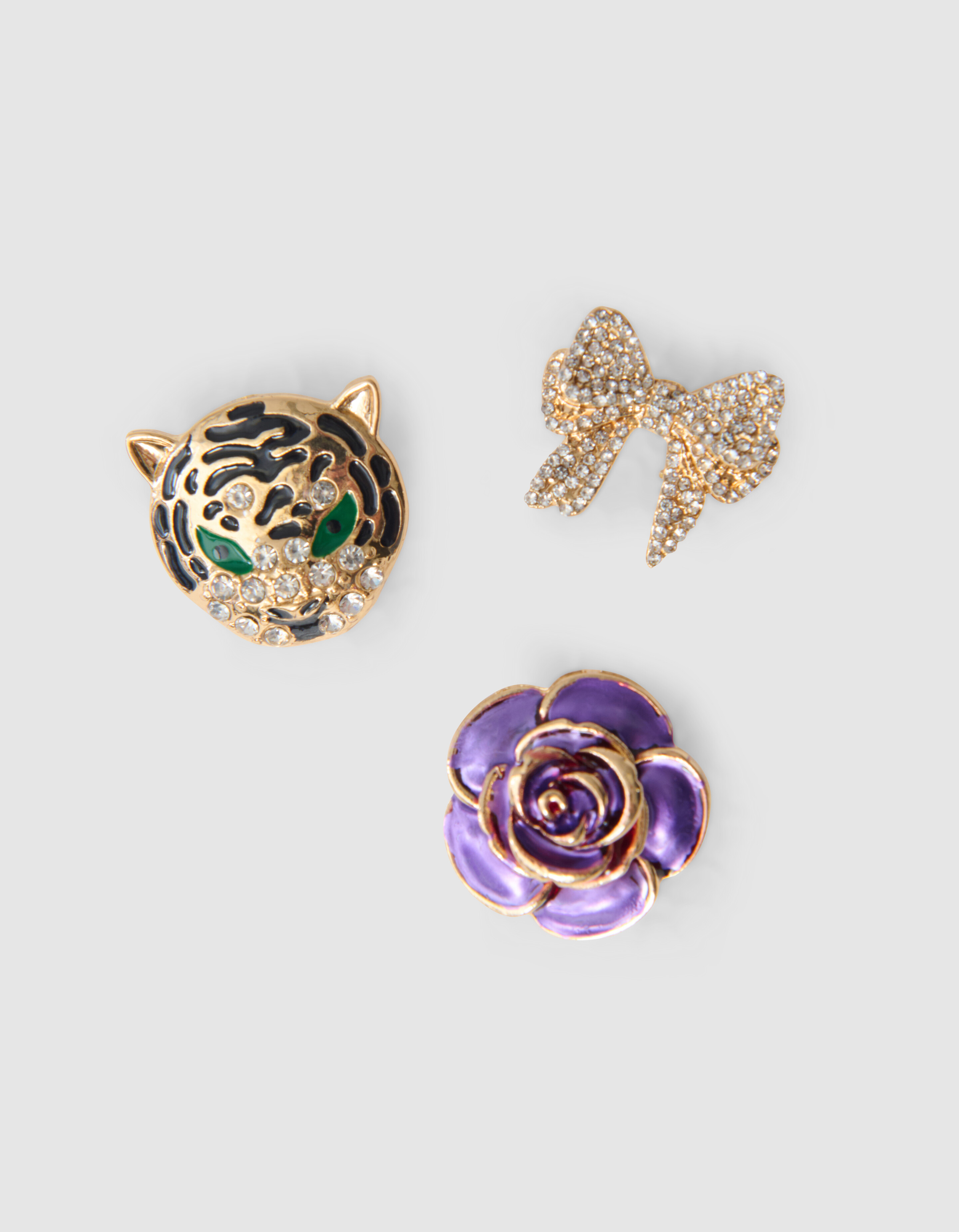 Tiger Broche Set Paars SHOEBY ACCESSOIRES