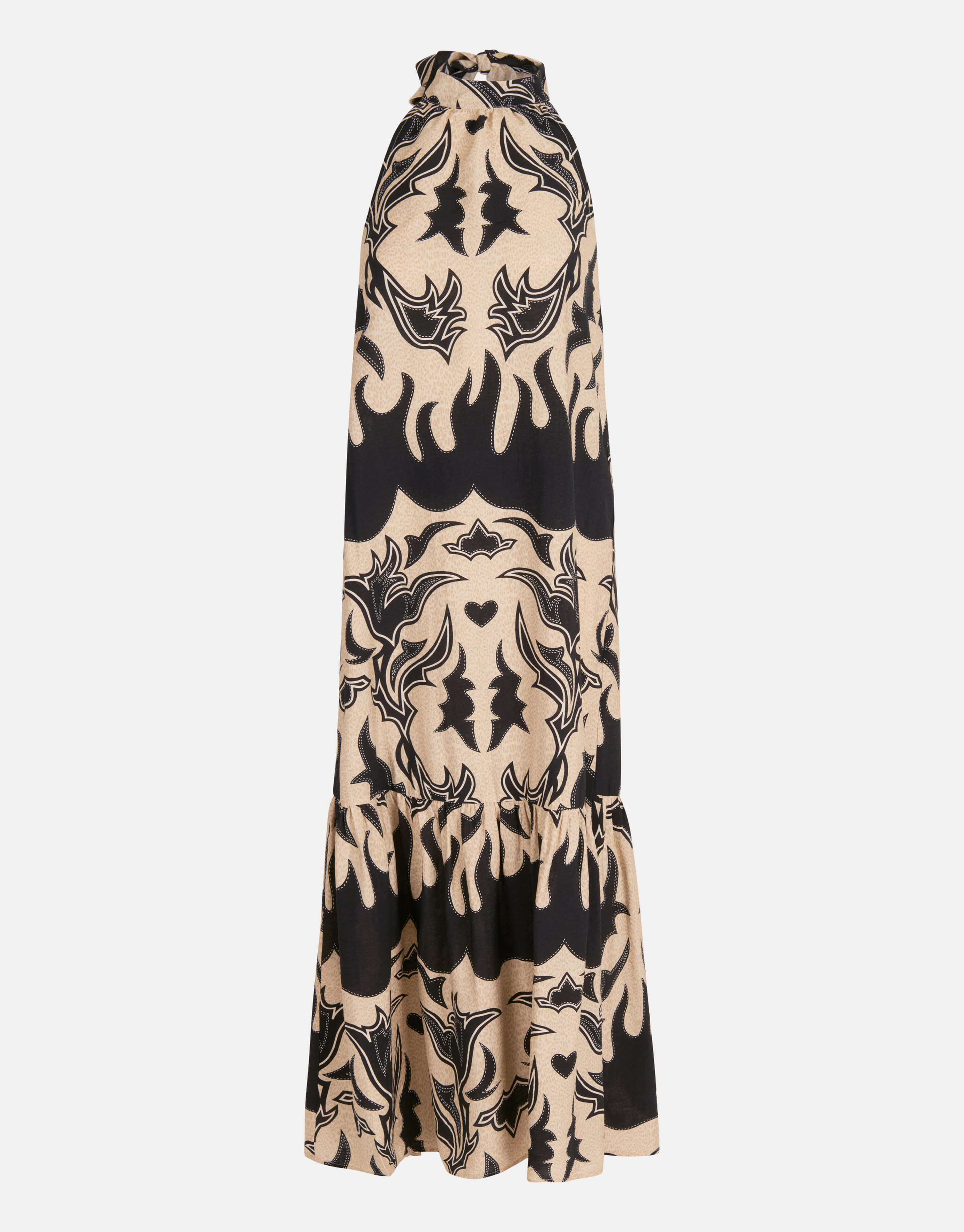 Artwork Halter Jurk Zwart/Beige SHOEBY WOMEN