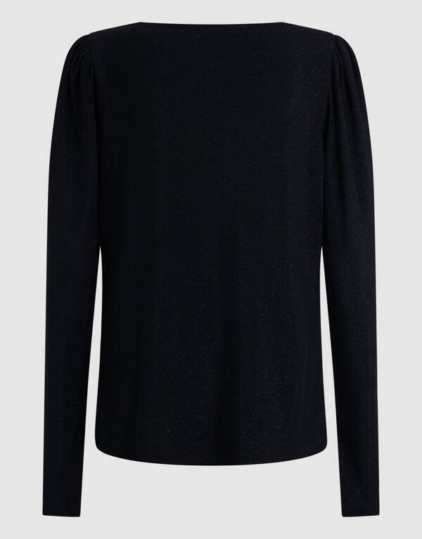 Glitter Drape Top Zwart SHOEBY WOMEN