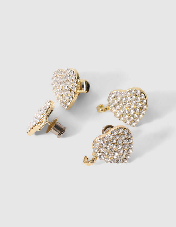 Strass Heart Jeans Pins Goud SHOEBY ACCESSOIRES