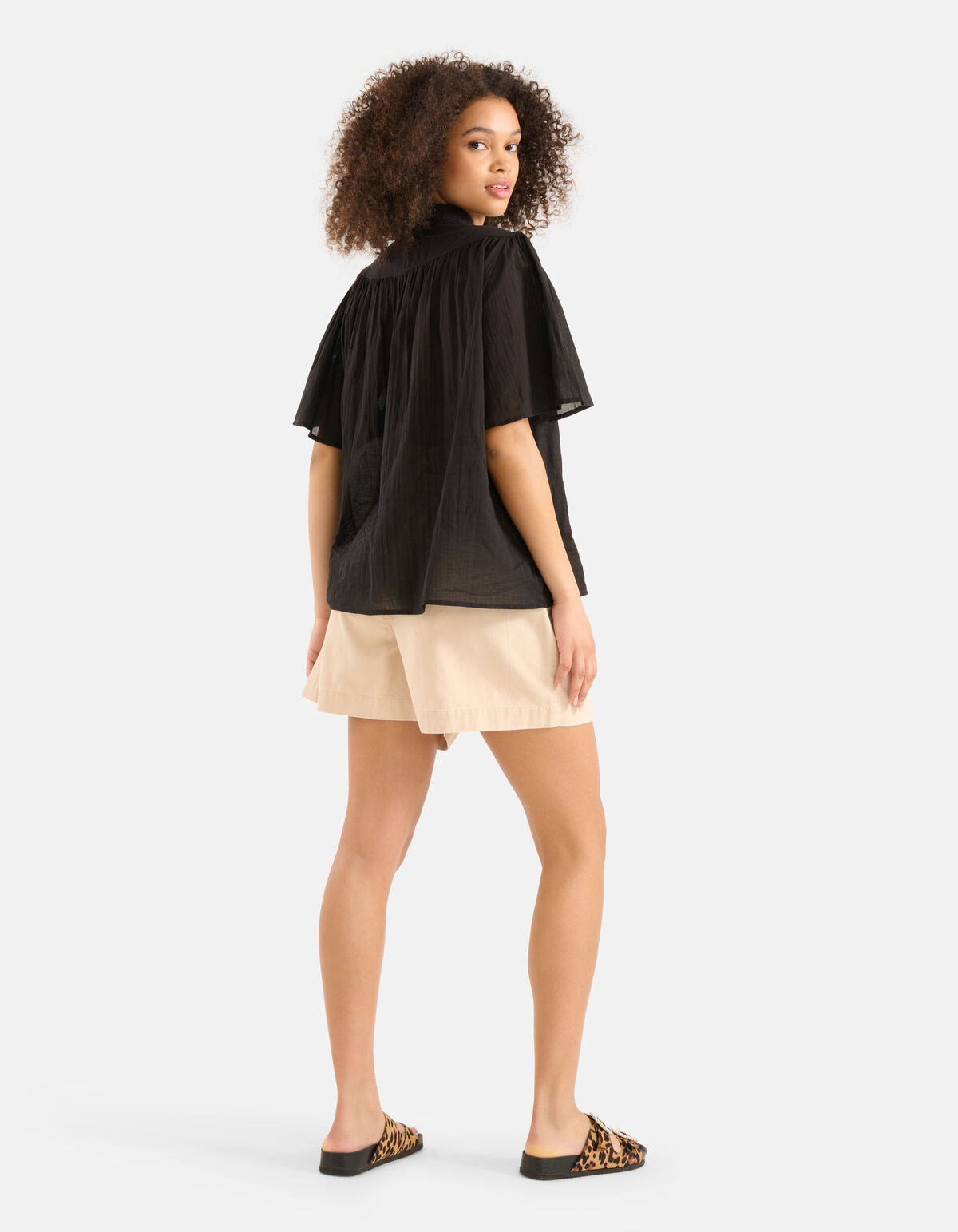 Relaxed Fit Blouse Zwart SHOEBY WOMEN