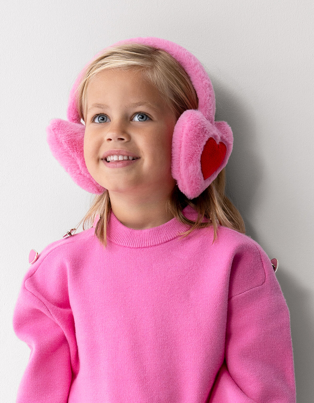 Heart Oorwarmers Roze SHOEBY ACCESSOIRES