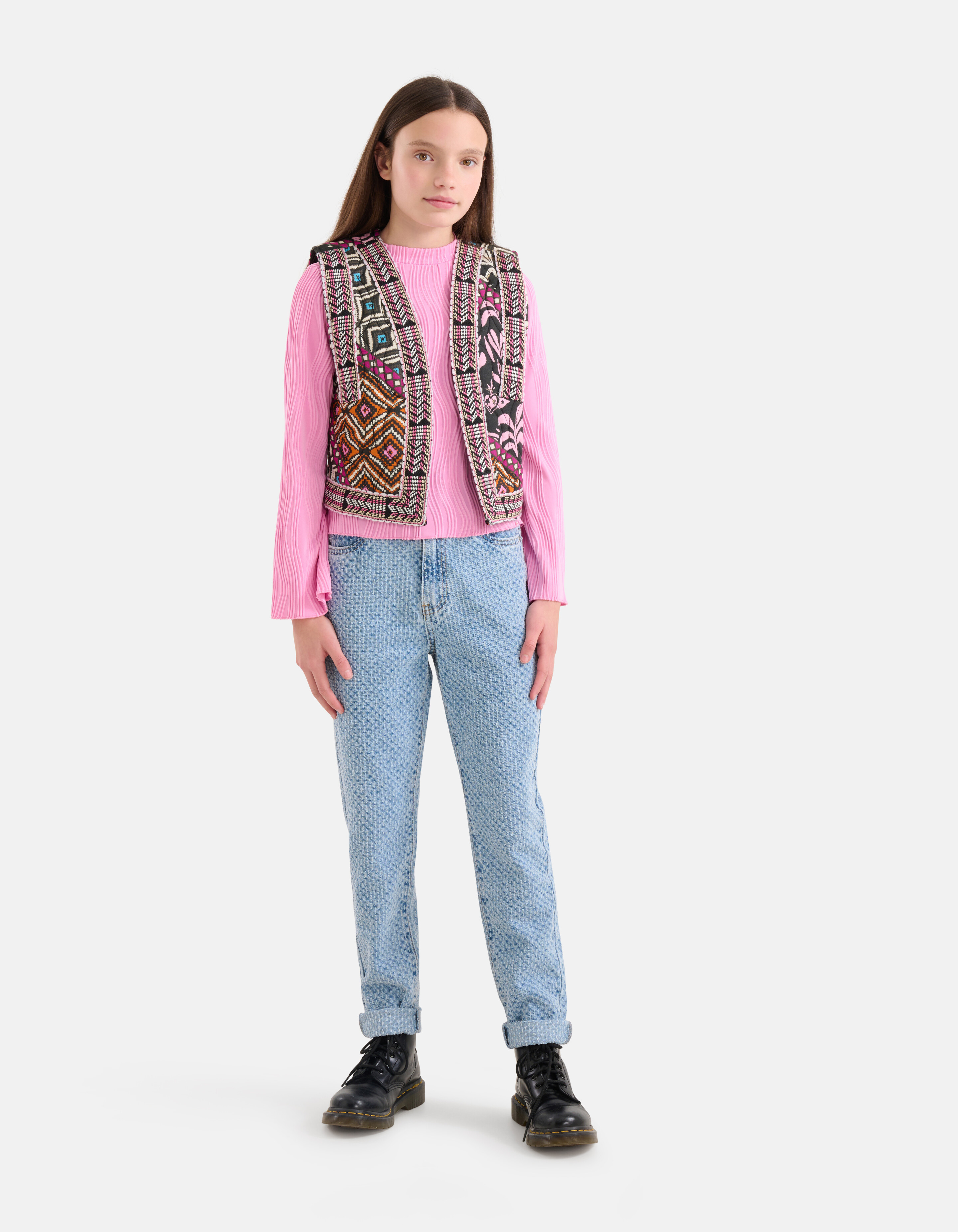 Grafisch Gilet Zwart SHOEBY GIRLS