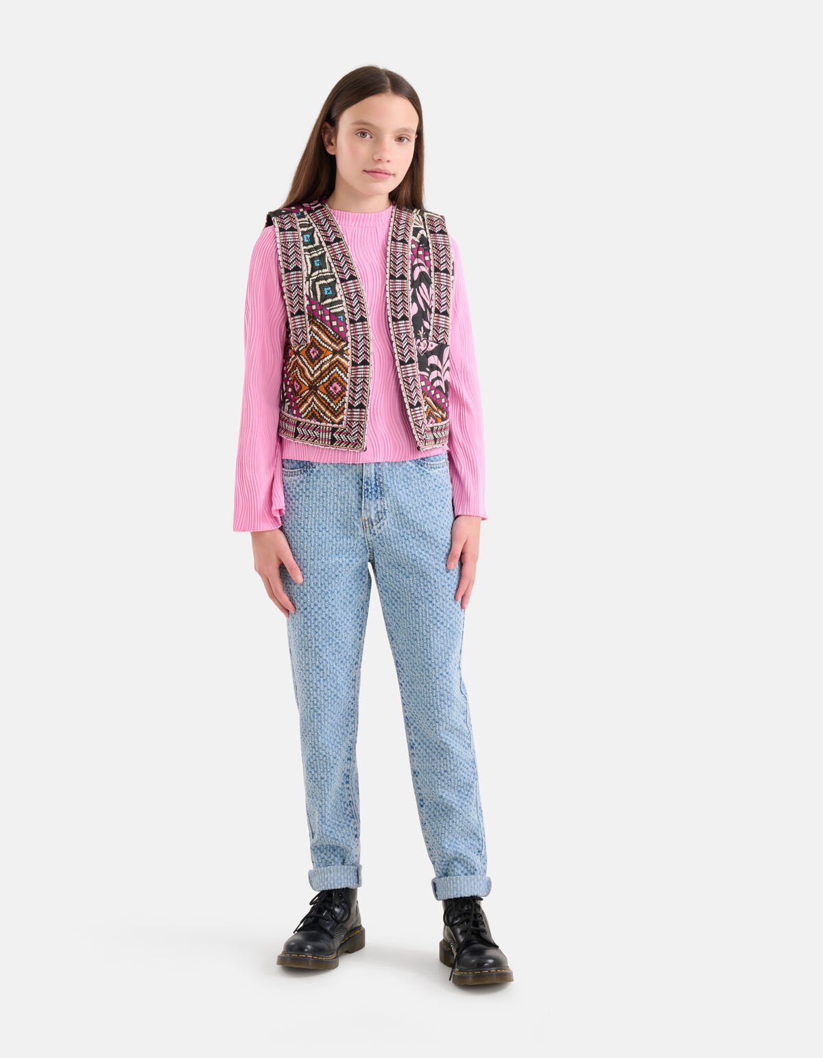 Grafisch Gilet Zwart SHOEBY GIRLS