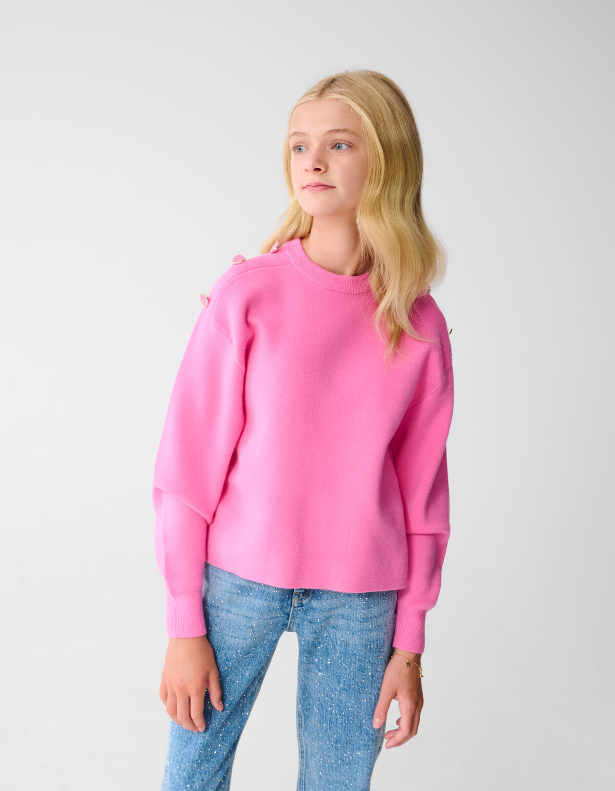 Button Trui Roze SHOEBY GIRLS