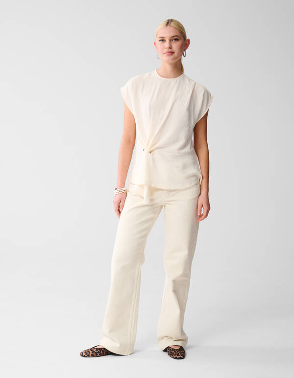 Knoop Twist Top Gebroken Wit SHOEBY WOMEN