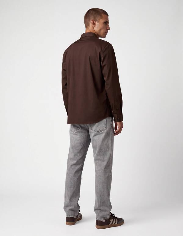 Technical Stretch Overhemd Donkerbruin SHOEBY MEN