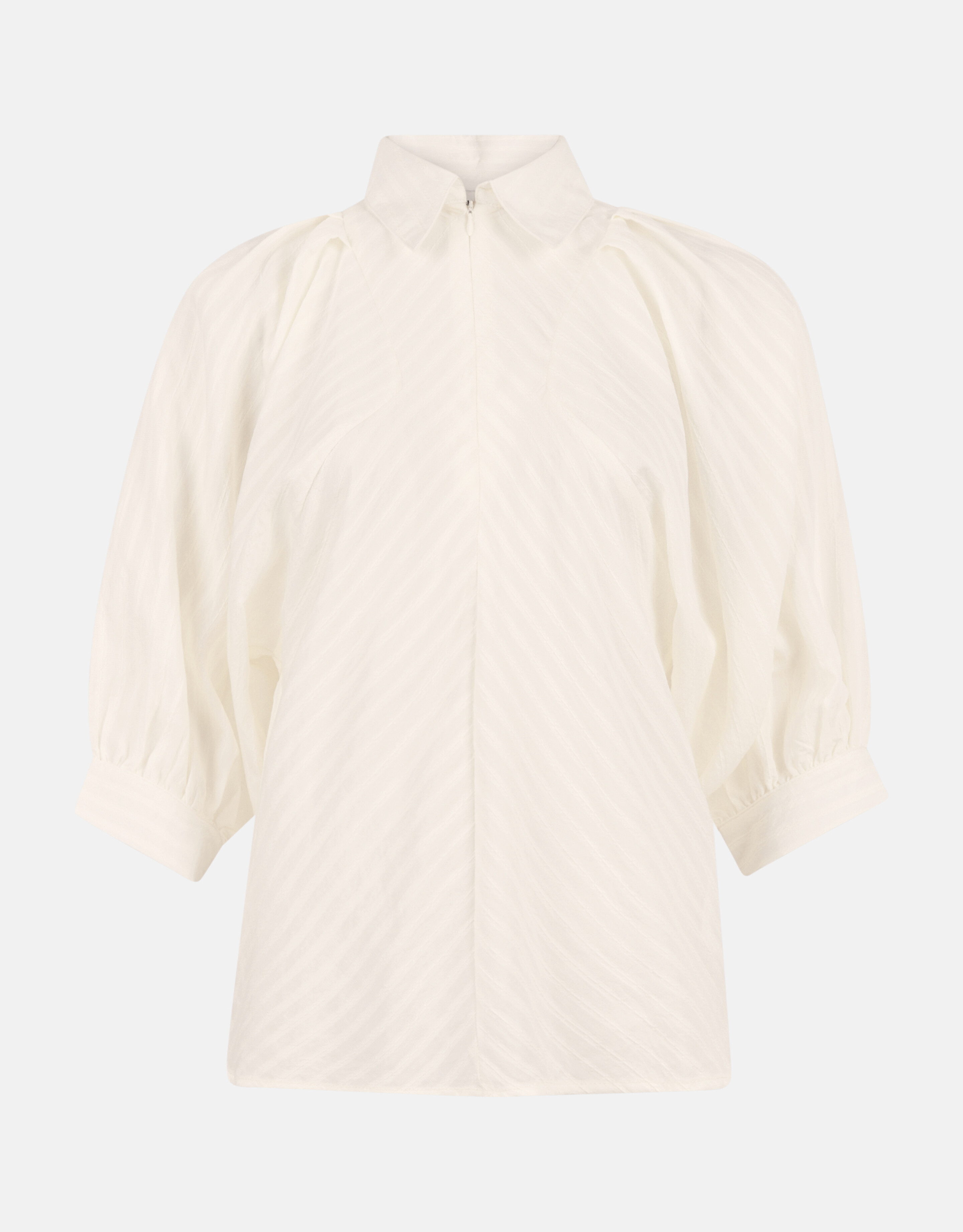 Zipper Stripe Blouse Gebroken Wit SHOEBY WOMEN