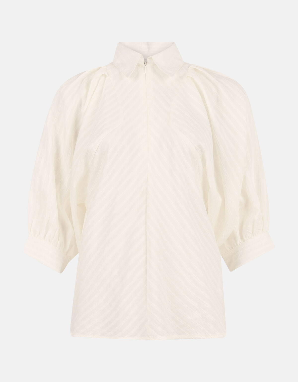 Zipper Stripe Blouse Gebroken Wit SHOEBY WOMEN
