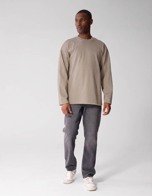 Basis Relaxed Fit Longsleeve Lichtgroen SHOEBY MEN