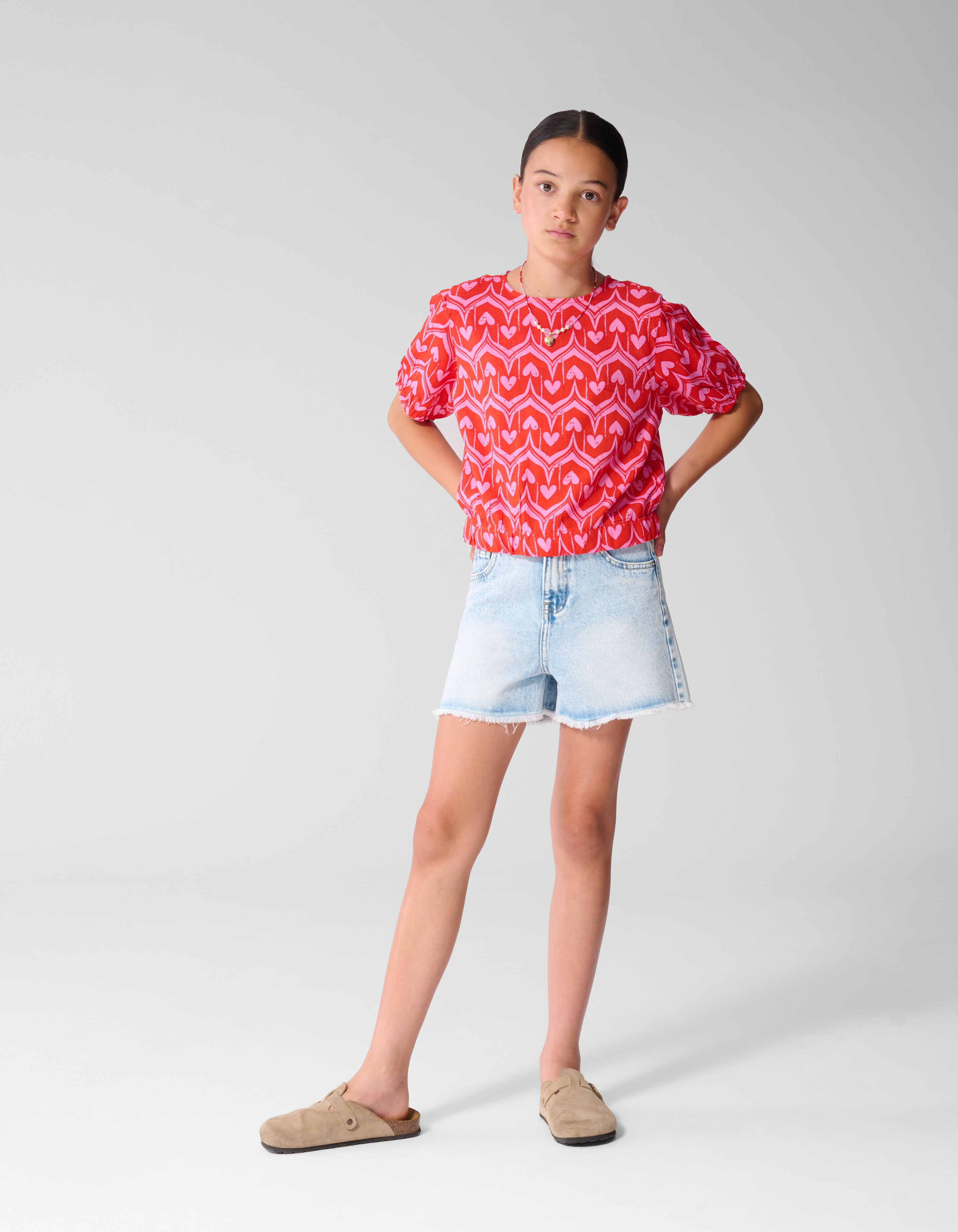 Heart Print Top Roze/Rood SHOEBY GIRLS