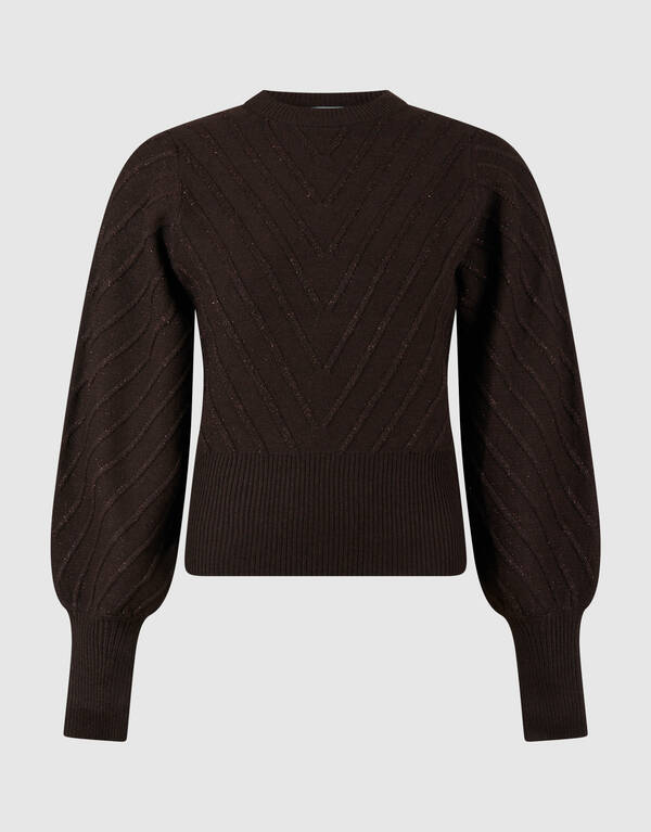 Glitter Gebreide Trui Donkerbruin SHOEBY WOMEN