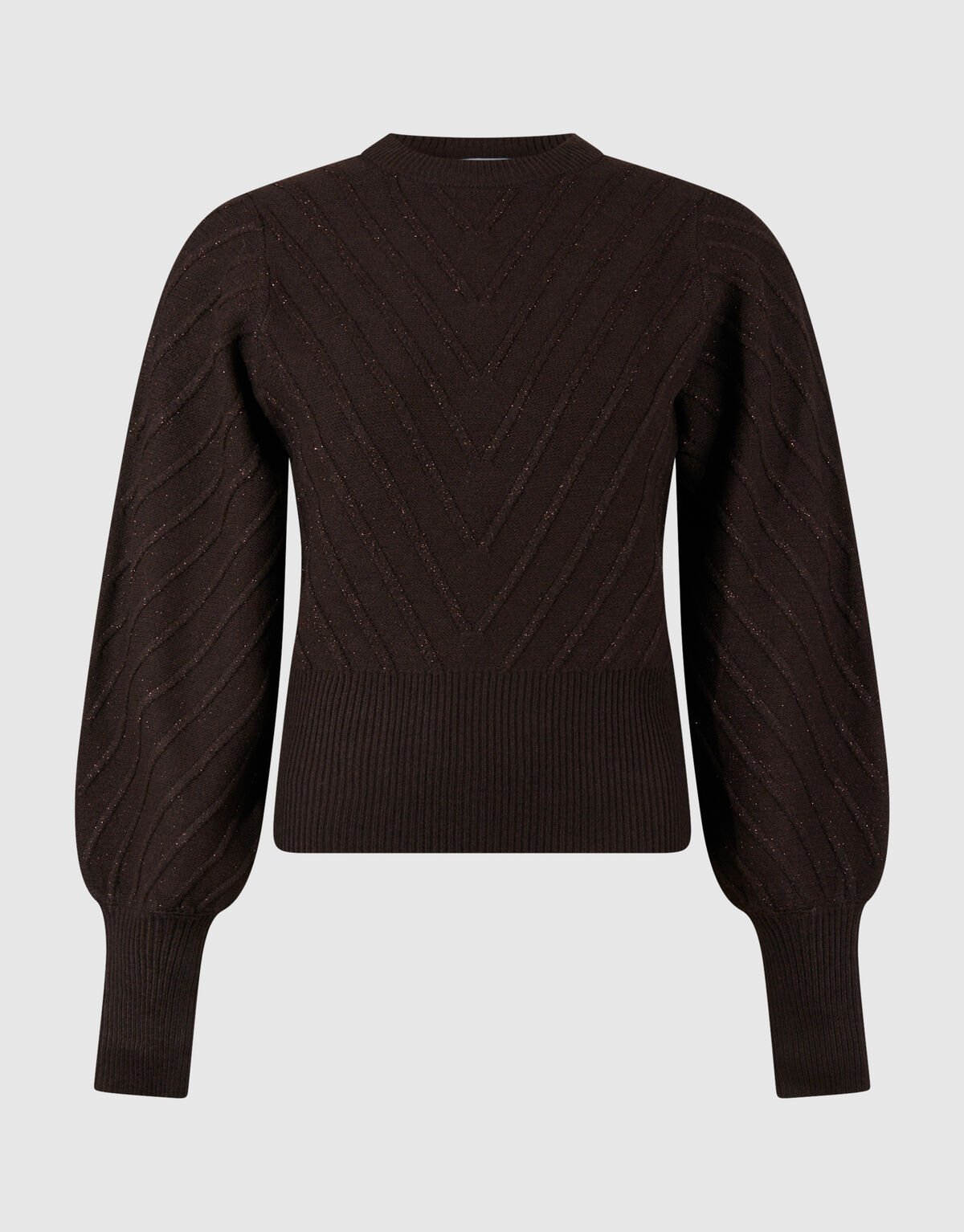 Glitter Gebreide Trui Donkerbruin SHOEBY WOMEN
