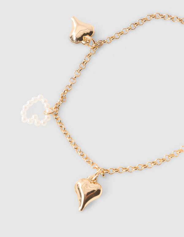 Parel Heart Armband Goud SHOEBY ACCESSOIRES