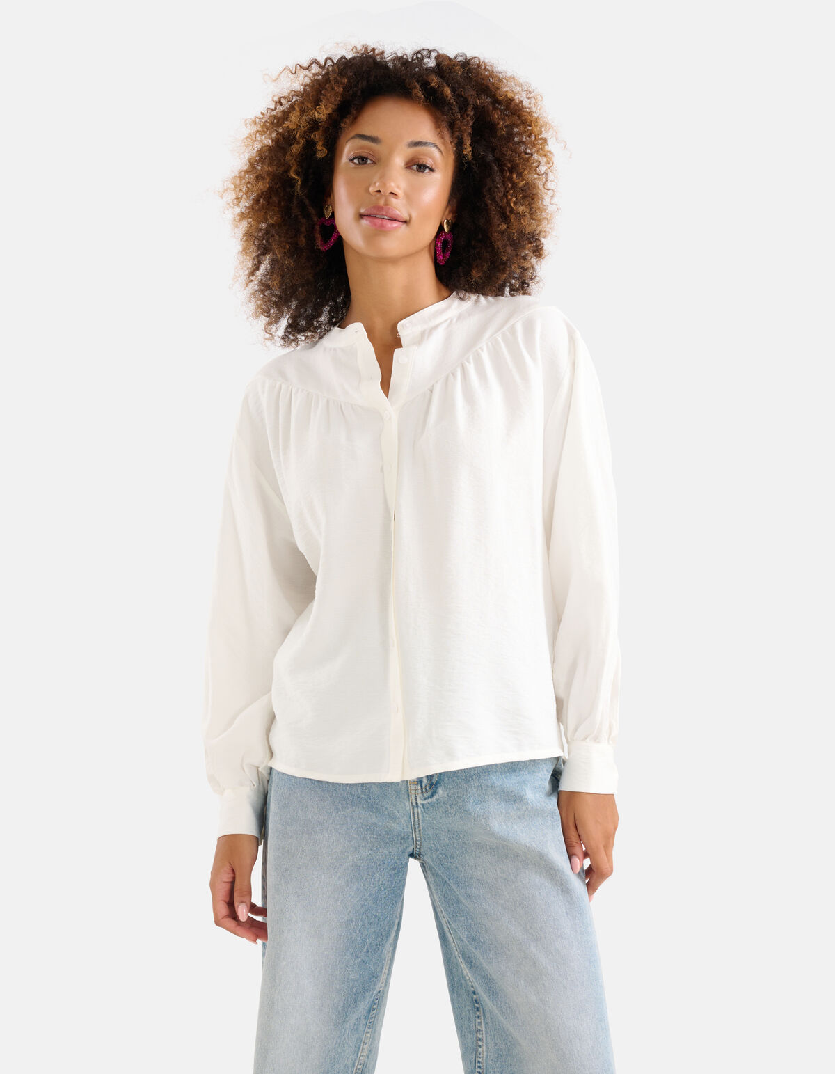 Relaxed Fit Overhemd Wit SHOEBY WOMEN