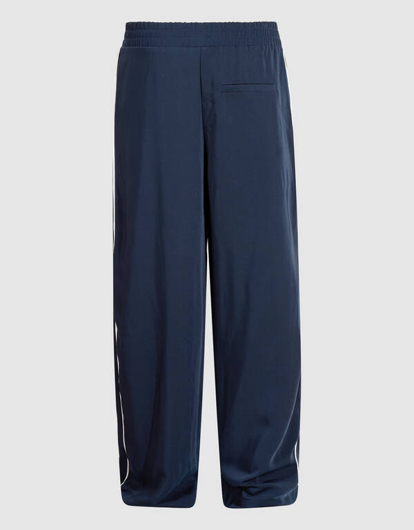 Sporty Piping Wide Leg Fit Broek Donkerblauw SHOEBY WOMEN